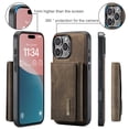 thumbnail image 5 of 2 in 1 Wallet Case for iPhone 16 Plus for Women Men, Detachable Cards Holder Magnetic Back Cover Stand Feature Shockproof Premium PU Leather Phone Cover for iPhone 16 Plus, Coffee, 5 of 11