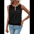 thumbnail image 3 of Chaleco de Moda con Cuello Redondo y Botones, Color Liso, Negro, Talla XL, 3 of 6