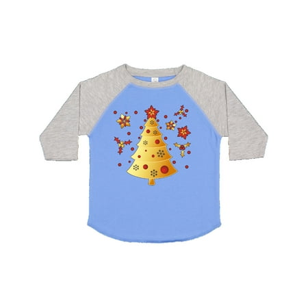 

Inktastic Red and Gold Christmas Tree with Flowers Gift Toddler Boy or Toddler Girl T-Shirt