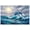 Unframe-style, variant on Dolphin Wall Art Canvas Posters Ocean Scene Jumping Dolphins Prints Seagulls Sun Sea Life Oil Painting Coastal Decor for Living Room Bedroom Home Wall Artwork