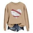 thumbnail image 1 of Chandail en Molleton Uni Femme Printemps Imprimé Baseball Col Rond Ample Décontracté Chandail à Capuchon - Hontri, 1 of 4