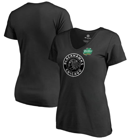 Chicago Blackhawks Fanatics Branded Women's 2019 NHL Winter Classic Primary Logo V-Neck T-Shirt -