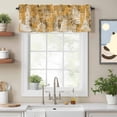 thumbnail image 2 of Orange City Valances for Windows Retro Modern Abstract Orange Architecture Rod Pocket Cafe Window Treatments Valance Curtains for Kitchen Bathroom Laundry Basement Windows 42"x18", 2 of 9