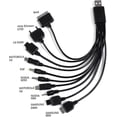 thumbnail image 3 of Cable cargador USB universal BRILLAR 10 en 1 para iPod iPhone PSP Cámara Nokia Blackberry 2 piezas, 3 of 5