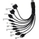 thumbnail image 3 of Cable cargador USB universal BRILLAR 10 en 1 para iPod iPhone PSP Cámara Nokia Blackberry 2 piezas, 3 of 5