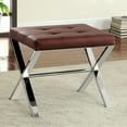 thumbnail image 2 of Benzara Laxi Contemporary Style Ottoman-Color:Burgundy, 2 of 2