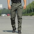 thumbnail image 6 of Hsovts Men's Pants Lightweight Water Resistant Cargo Pants Flex Ripstop Work Hiking Outdoor Pants Green M, 6 of 8
