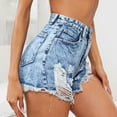 thumbnail image 5 of IROINNID Women's Casual Frayed Hem EL Sexy Denim Shorts Streetwear, 5 of 7