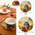 thumbnail image 3 of SKYSONIC Autumn Forest Cat Trivet Pot Holders Pads, Set of 2 Pot Holder Heat Resistant Trivets Cotton Thread Weave Mats Kitchen Table Decor, 3 of 7