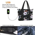 thumbnail image 2 of Mosiso Laptop Bag for Women 13-13.3 inch Work Tote Bag with USB Charging Port Hibiscus Polyester Shoulder Bag for Travel Business, 2 of 7