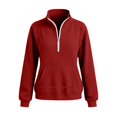 thumbnail image 4 of Womens Quarter Zip Pullover Oversized Corduroy Jacket Fll Winter Casual Sweatshirt Hoodies with Pockets M, 4 of 8