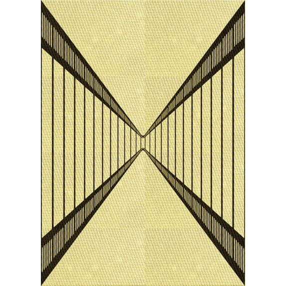 Ahgly Company Machine Washable Indoor Rectangle Transitional Sun Yellow Area Rugs, 3' x 5'