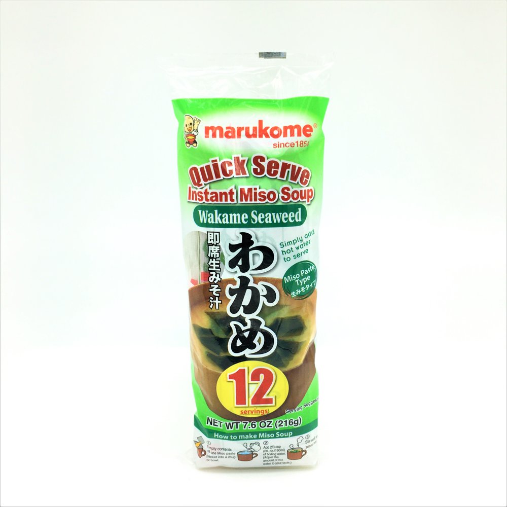 Marukome Quick Serve Instant Miso Soup Wakame Seaweed 12 Servings 216