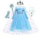 thumbnail image 1 of Frozen Snow Queen Elsa vestido niñas princesa Cosplay disfraz azul manga larga malla vestido niños Halloween cumpleaños fiesta Vestidos7-8T (etiqueta 140) Gao Jinjia LED, 1 of 2