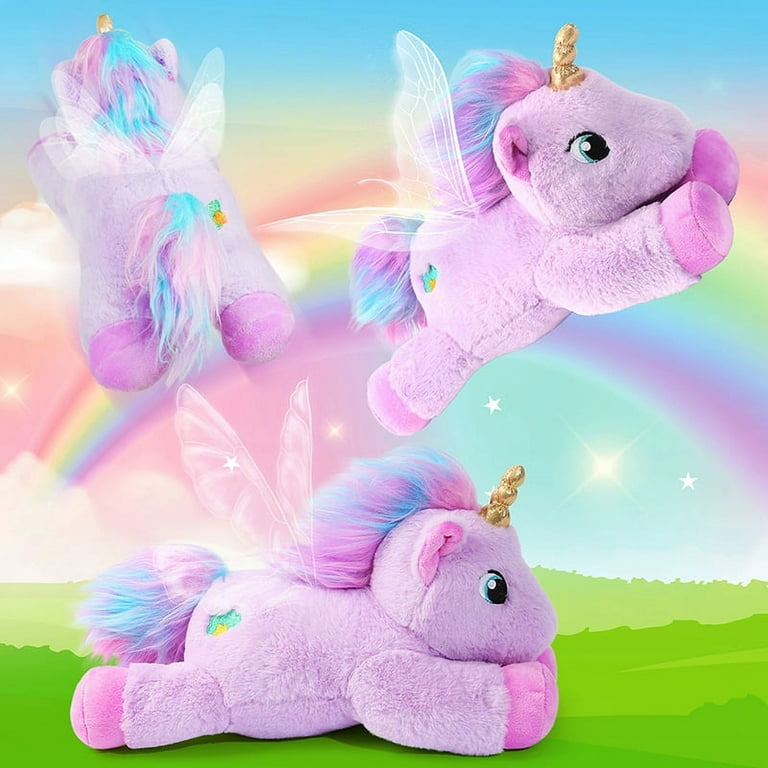 LotFancy 12 in Purple Unicorn Stuffed Animal Plush Toys for Kids, Girls,  Boys