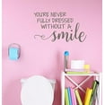 thumbnail image 2 of Bathroom Wall Décor Art - Never Dressed Without Your Smile - Wall Decal Vinyl Lettering Stickers 23x14-Inch Castle Gray, 2 of 4