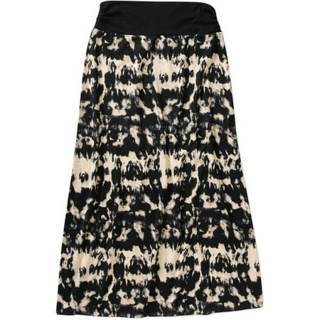 Faded Glory Women's Fashion Maxi Skirt with Shirred Waistband - Walmart.com