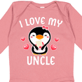 thumbnail image 4 of Inktastic I Love My Uncle with Cute Penguin and Hearts Girls Long Sleeve Baby Bodysuit, 4 of 5