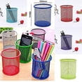 thumbnail image 4 of Office Desk Accessories Metal Grid Round Pens Pencils Holder Desk Organizer -Red, 4 of 4