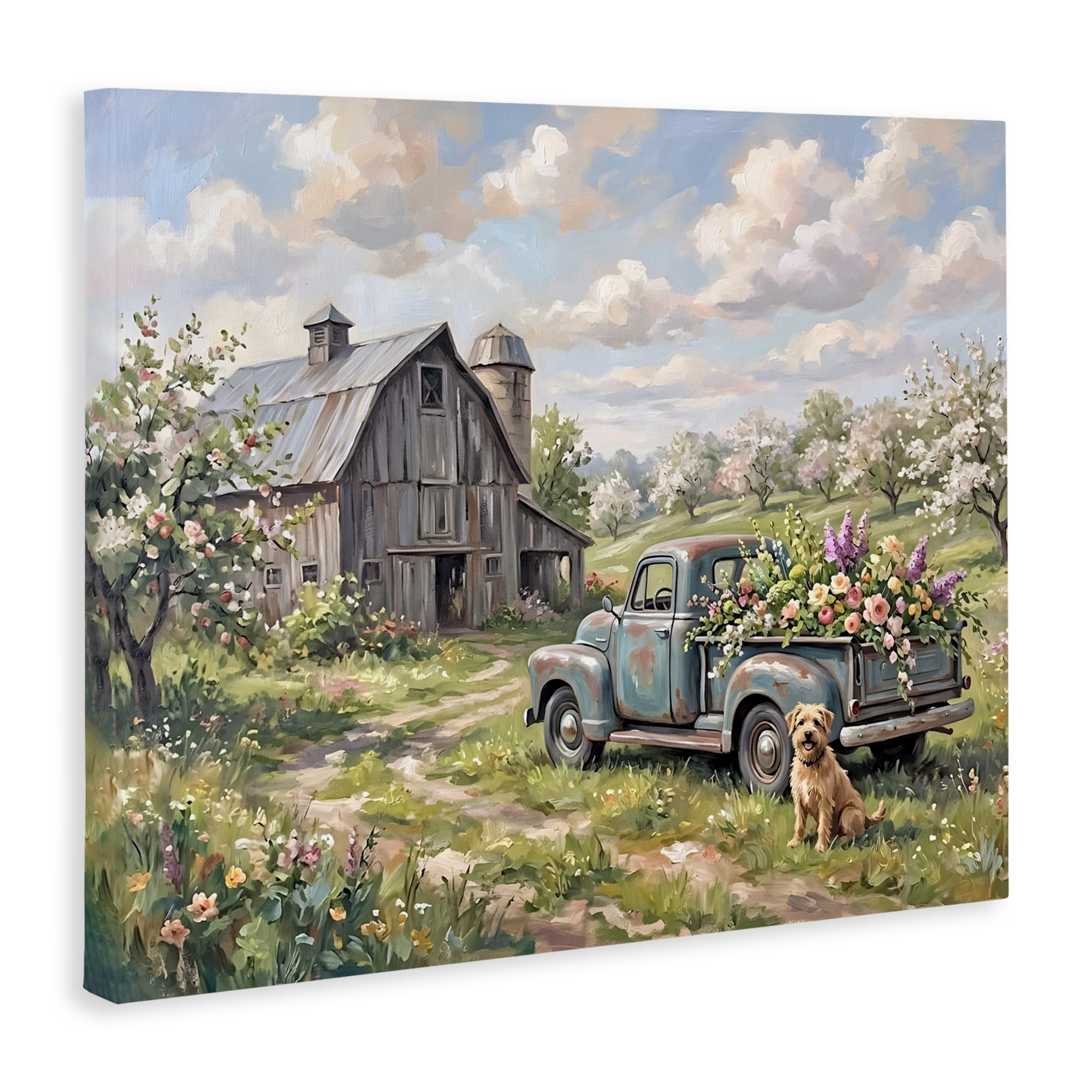 Stupell Industries Proud Dog by Truckload of Flowers Canvas Wall Art, design by Tabz Jones