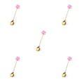 thumbnail image 3 of Transemion 1/2/3/5 Cartoon Adorable Restaurant Hotel Tableware Portable Washable Stainless Steel Stirring Mixing Dinnerware Cake Flatware Candy Spoon Pink 5PCS, 3 of 6