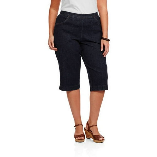 Just My Size - Women's Plus-Size Pull-On Capri 2 Pocket - Walmart.com ...