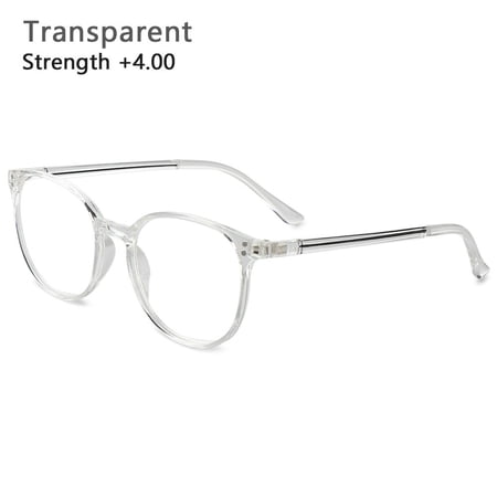 Unisex High-definition Classic Portable Presbyopic Glasses PC Frames Reading Glasses Eyeglasses TRANSPARENT STRENGTH +4.00