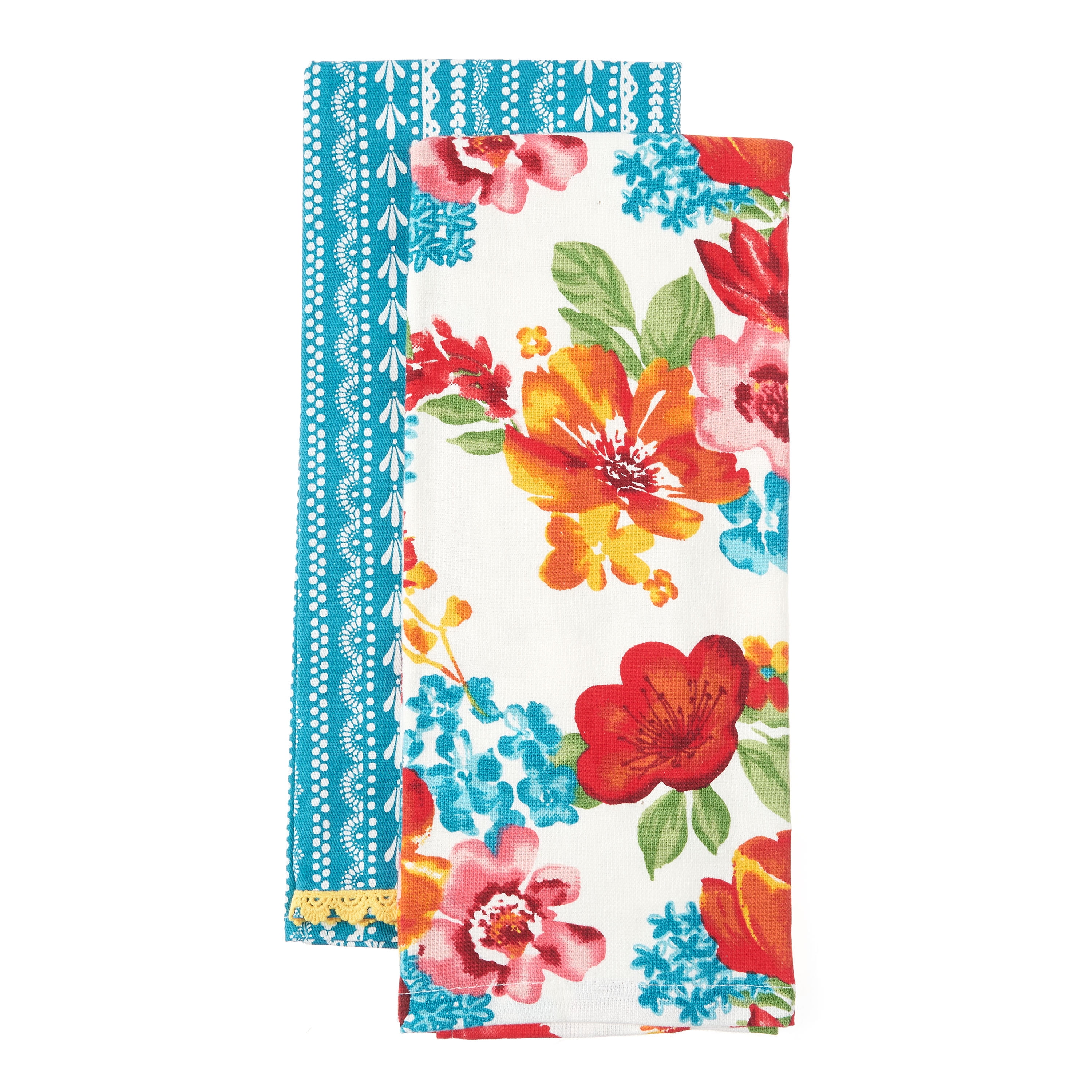 set of 2 NWT New The Pioneer Woman WILDFLOWER WHIMSY Kitchen Towels Bar Towels 