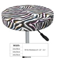 thumbnail image 4 of Round Bar Stool Seat Covers, abstract black white zebra print Elastic Round Chair Cover Stool Seat Slipcover Bar Stool Cushions Round Pad for 12-14 inch, 4 of 7