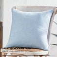 thumbnail image 6 of Deconovo Spring Pillow Covers 18x18 inch Sky Blue Square Burlap Cushion Cases for Bedroom, Pack of 4 (Covers Only), 6 of 9