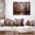 thumbnail image 3 of Designart Road in Autumn Golden Forest - Forest Throw Pillow - 18x18, 3 of 4