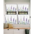thumbnail image 2 of Spring Lavender Short Blackout Curtains 30 Inch Long Idyllic Watercolor Flower Rod Pocket Kitchen Curtains, 2 Panels Thermal Insulated Room Darkening Drapes for Bedroom, 42"W x 30"L, 2 of 5