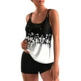 thumbnail image 1 of Sunloudy 2 piezas de traje de baño de verano para mujer, camisetas sin mangas acolchadas con tiras florales + traje de baño corto de color sólido para niñas, 6 colores Sunloudy  S M L XL XXL XXXL, 1 of 8