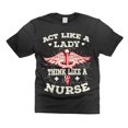 thumbnail image 2 of Act Like A Lady Think Like A Nurse Shirt Funny Nursing Shirts Nurse RN Shirt Gift For Women Nurse (Large Grey), 2 of 6
