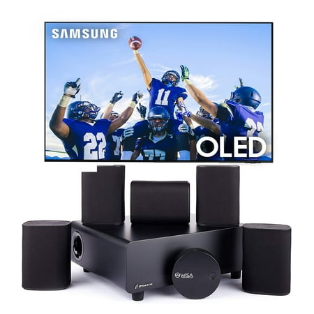 Samsung QN77S95CAFXZA 77" Ultra Slim 4K Quantum HDR OLED Smart TV with a Platin MILAN-5-1-SOUNDSEND 5.1 Immersive Cinema-Style Sound System (2023)