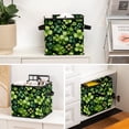 thumbnail image 6 of FeBohao Storage Bins Boxes Fabric Leather Handle Large Capacity Foldable Sock Closet Utility Pattern Magazine Cubby Kids Bathroom Totes Houseware Multicolor Organizer Basket Clovers, 6 of 6
