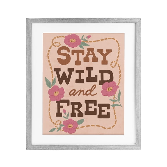 Stupell Industries Bohemian Wild & Free Boho Girl Gray Framed Print Under Glass, 17 x 21, by Nina Seven
