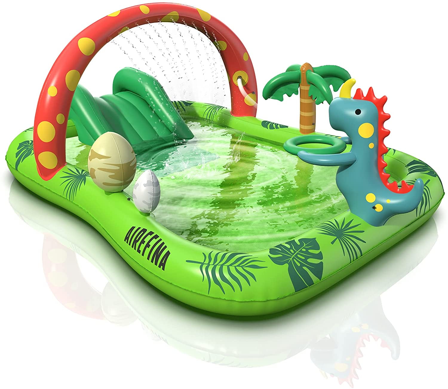Inflatable Kids Pool Water Slide Play Center Dino Park Water Fall Sprayer Summer 