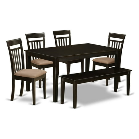 East West Furniture Capri 6 Piece Sheraton Dining Table Set
