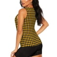 thumbnail image 3 of Fotbe Retro Yellow and Black Houndstooth Blusas Sin Mangas para Mujer – Estilo Casual, Corte Suelto, Slim-Fit, Cuello Redondo Deportivo, Tops de Verano para Gimnasio y Yoga-XX-Large, 3 of 7