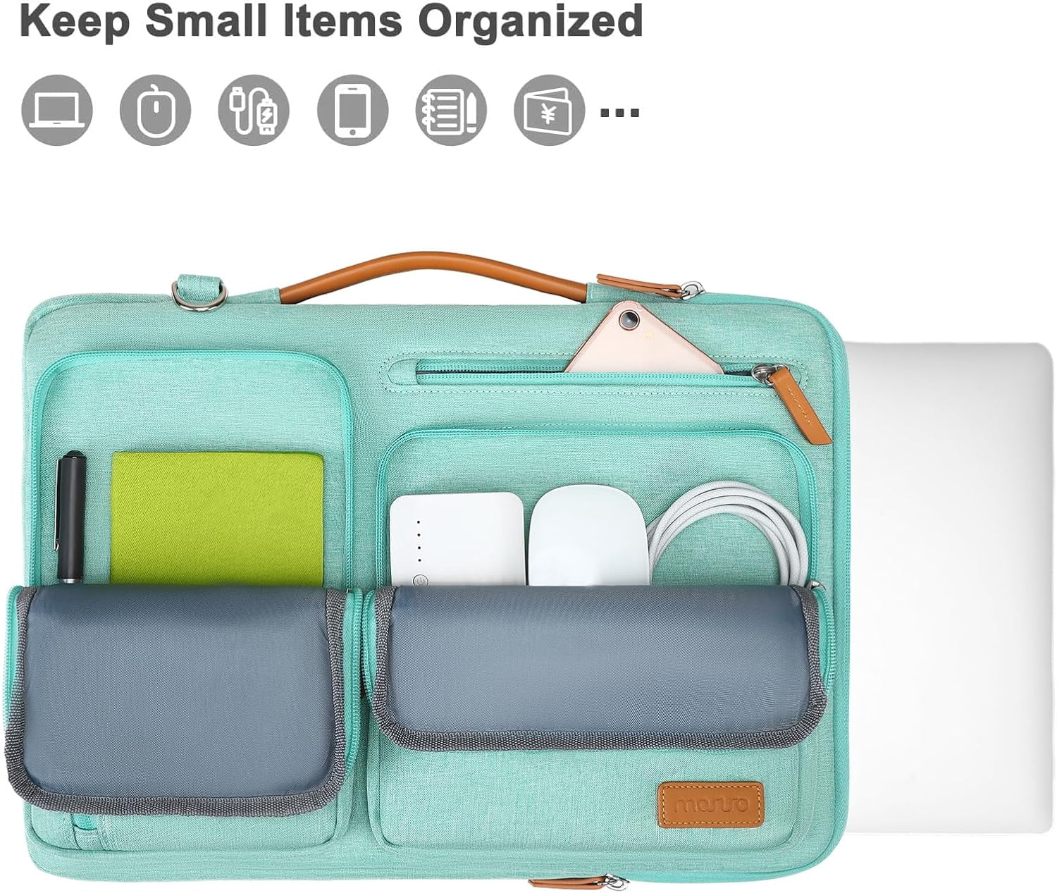 MOSISO 15-15.6"Laptop Shoulder Bag Adjustable Strap 360 Protective Soft Tablet Sleeve Computer Bag