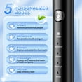 thumbnail image 3 of JTF Sonic Electric Toothbrush for Adults and Kids with 8 Brush Heads, Tongue Scraper and Travel Bag - FOR YOU 5 Modes Rechargeable Power Toothbrush for Family and Friends/For Home School Trips, Black, 3 of 11