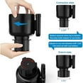 thumbnail image 4 of KISPATTI 2-in-1 Car Cup Holder Expander Adapter with Adjustable Base, Car Cup Holder Expander Organizer with Phone Holder, Fits Hydro Flask, Yeti, Nalgene, Large 32/40 oz Drinks Bottles, Black, 4 of 6