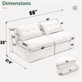 thumbnail image 5 of PORKISS Modular Sectional Sofa with Neck Pillow and Lumbar Pillow, Cloud Sectional Couch with Soft Chenille Fabric, At will DIY, 2-Seat, Beige, 5 of 12