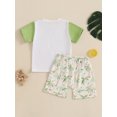 thumbnail image 6 of Baby Toddler Boy Shorts Set 6 12 18 24 Months 2T 3T 4T Short Sleeve T-shirts Tree Print Elastic Waist Shorts 2 Piece Summer Outfit, 6 of 9
