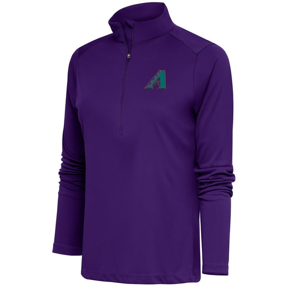 Women's Antigua Purple Arizona Diamondbacks Cooperstown Tribute Half-Zip Pullover Top