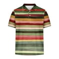 thumbnail image 2 of Enridrech Big and Tall Tee for Men Comfort Collared Short Sleeve Clothes Top Summer Fashion Color Block Striped T Shirt, 2 of 4