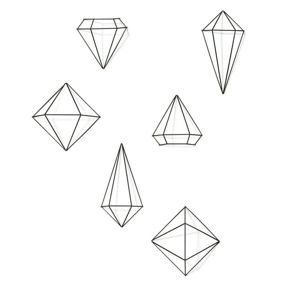 Umbra Prisma Geometric Metal Wall Decor (Set of 6), Black