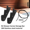 thumbnail image 2 of Mistaha RV Shower Corner Storage Bar with Elastic Rope and Aluminum Alloy Construction in Sleek Black Color, 2 of 6