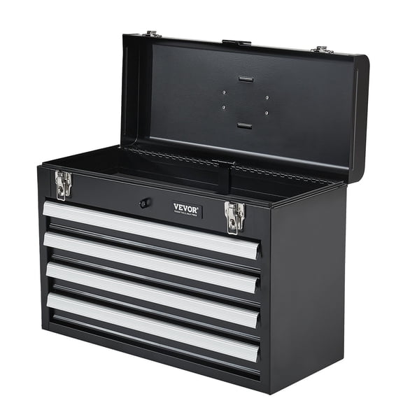 Tool Organizer with 4 Drawers,Locking Metal Box & Ball Bearing Slides,20.5" Portable Chest
